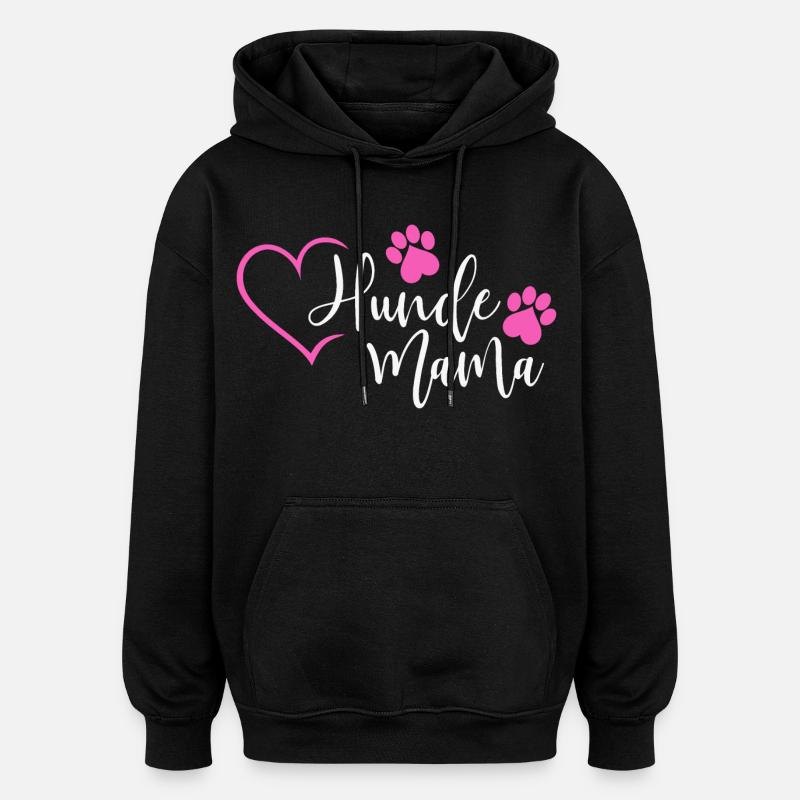Chiens Maman Chien Maman Chien - Sweat à capuche oversize unisexe - noir
