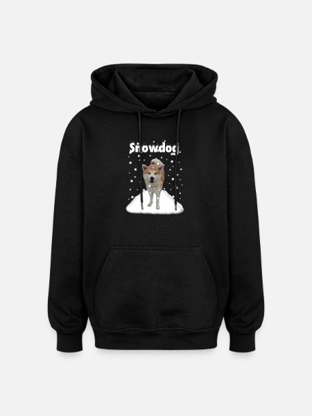 Snow Hound Akitahund Design - Oversized Unisex Hoodie - black