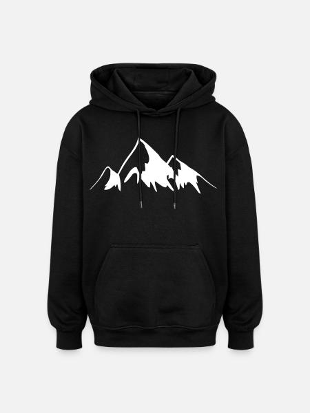 Mountains - Peaks - Oversized Unisex Hoodie - black