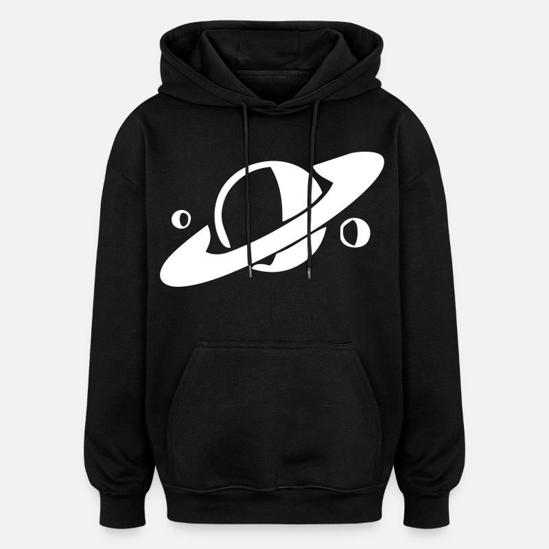 Saturne et ses lunes - Sweat à capuche oversize unisexe - noir