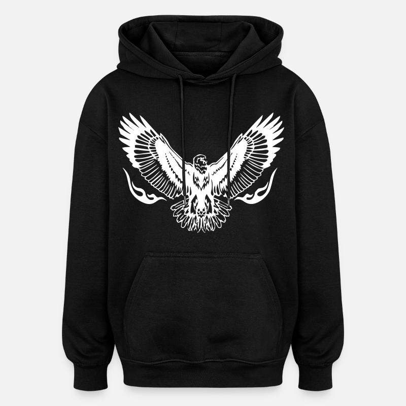 Ailes d’aigle - Sweat à capuche oversize unisexe - noir