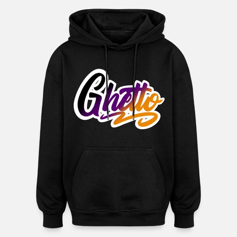 Ghetto - Sweat à capuche oversize unisexe - noir