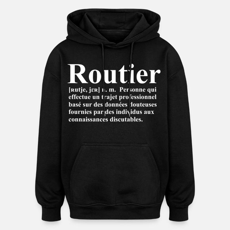 Routier Définition - Sweat à capuche oversize unisexe - noir