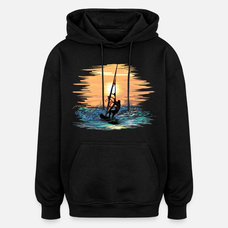 Windsurfing - Sweat à capuche oversize unisexe - noir