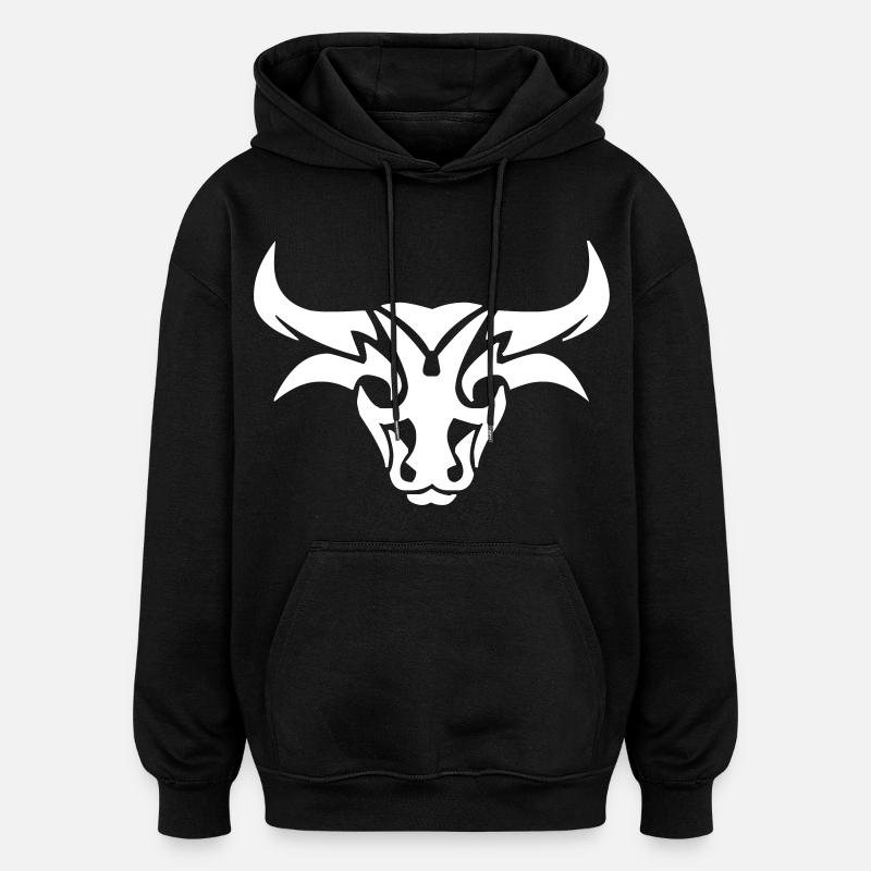 Conception de taureau - Sweat à capuche oversize unisexe - noir