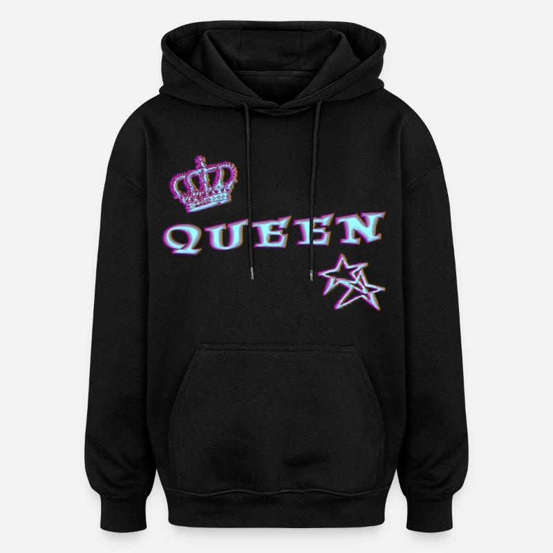 Queen - Sweat à capuche oversize unisexe - noir