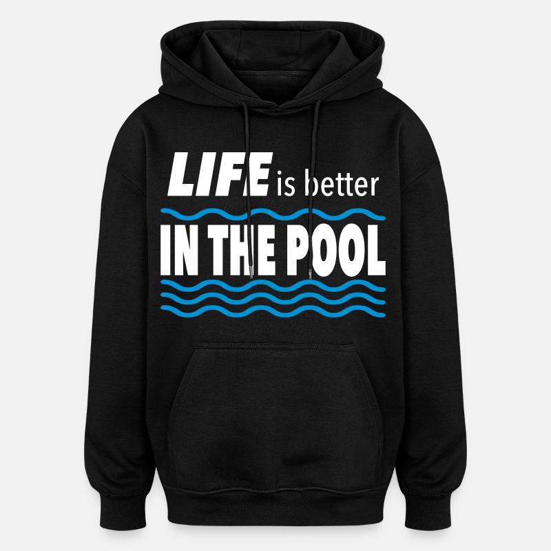 Piscine - Sweat à capuche oversize unisexe - noir
