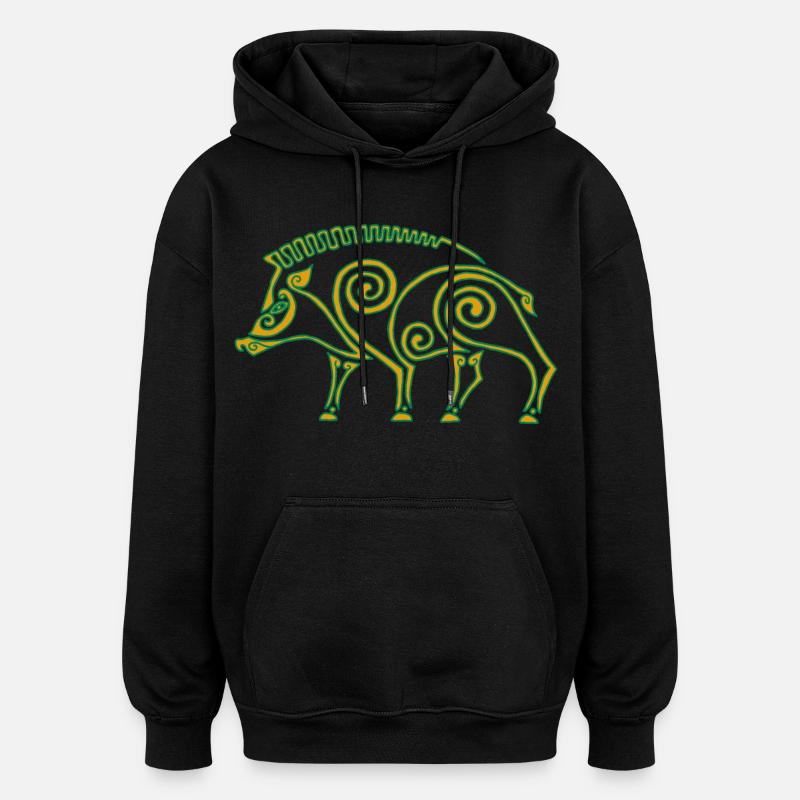 Keltischer Eber - Oversized Unisex Hoodie - Schwarz