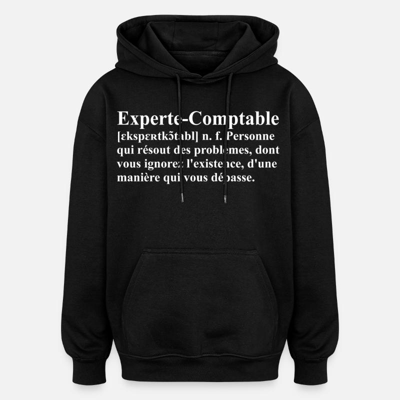 Experte-Comptable Définition - Sweat à capuche oversize unisexe - noir