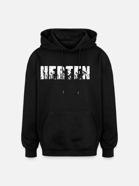 Herten - Oversized Unisex Hoodie - Schwarz