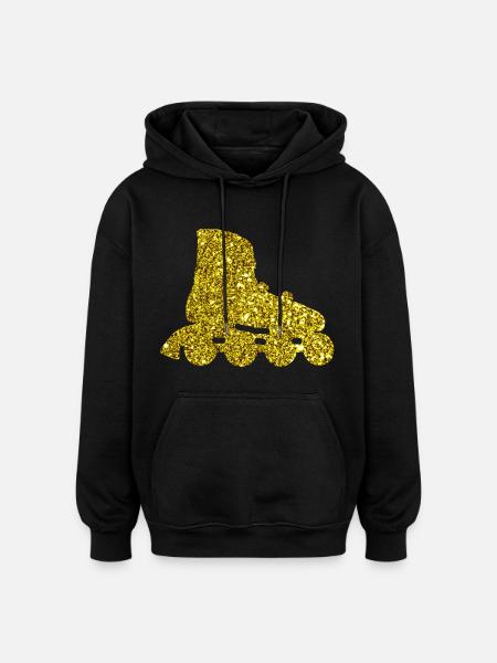Gold Inline Skate - Oversized Unisex Hoodie - Schwarz