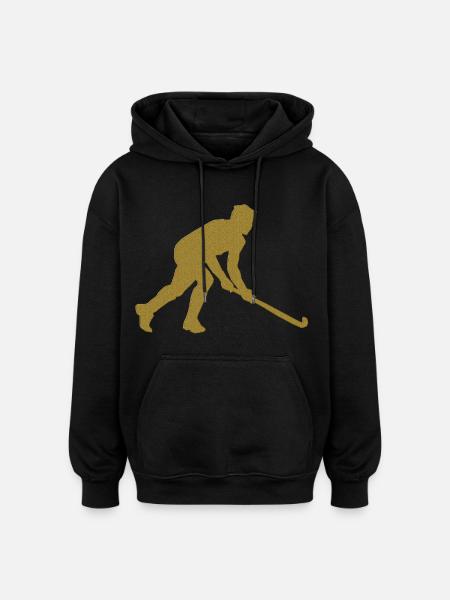 Gold Unihockey - Oversized Unisex Hoodie - Schwarz