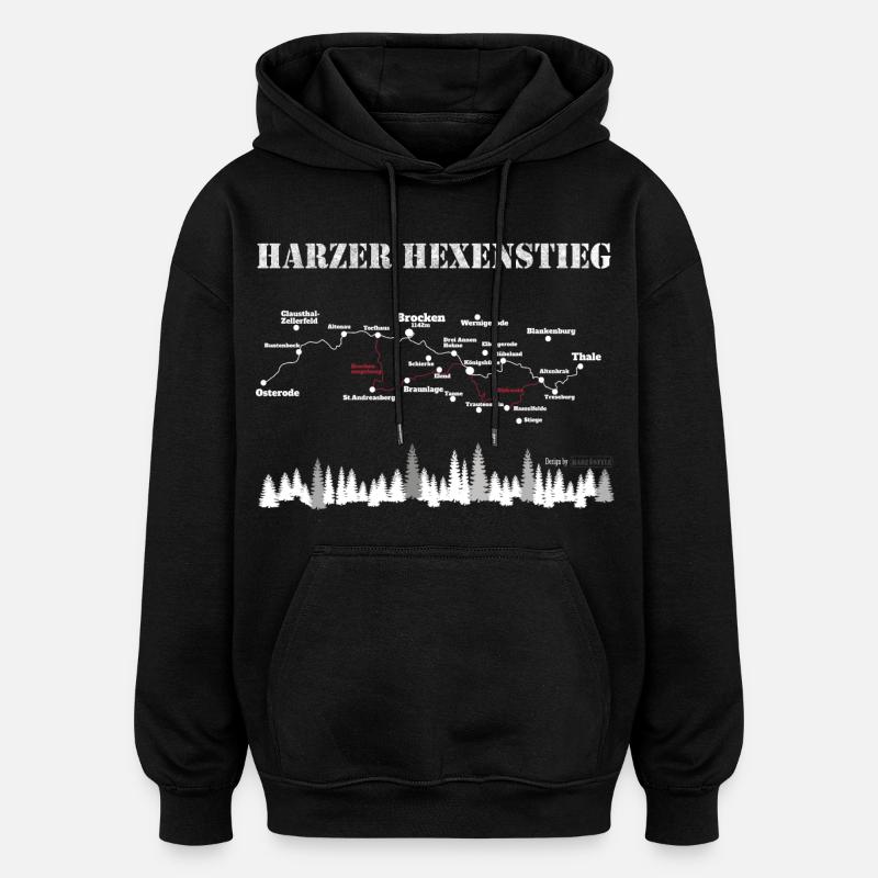 Harzer Hexenstieg - Oversized Unisex Hoodie - Schwarz