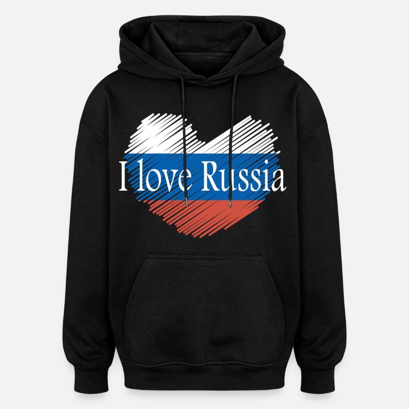 J'aime la russie - Sweat à capuche oversize unisexe - noir
