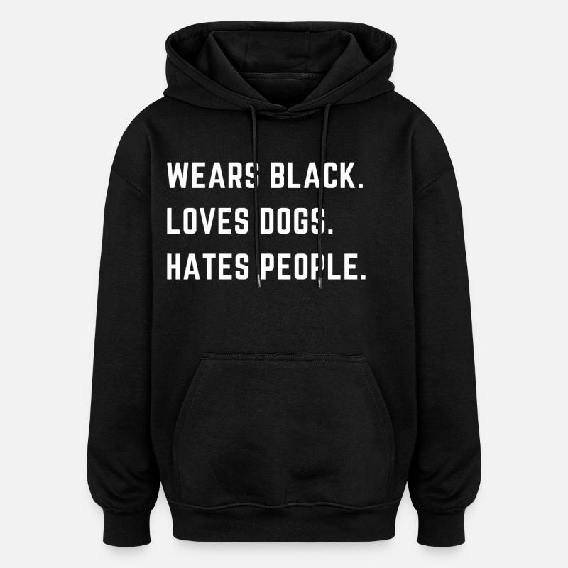 Amant de chien chien disant - Sweat à capuche oversize unisexe - noir