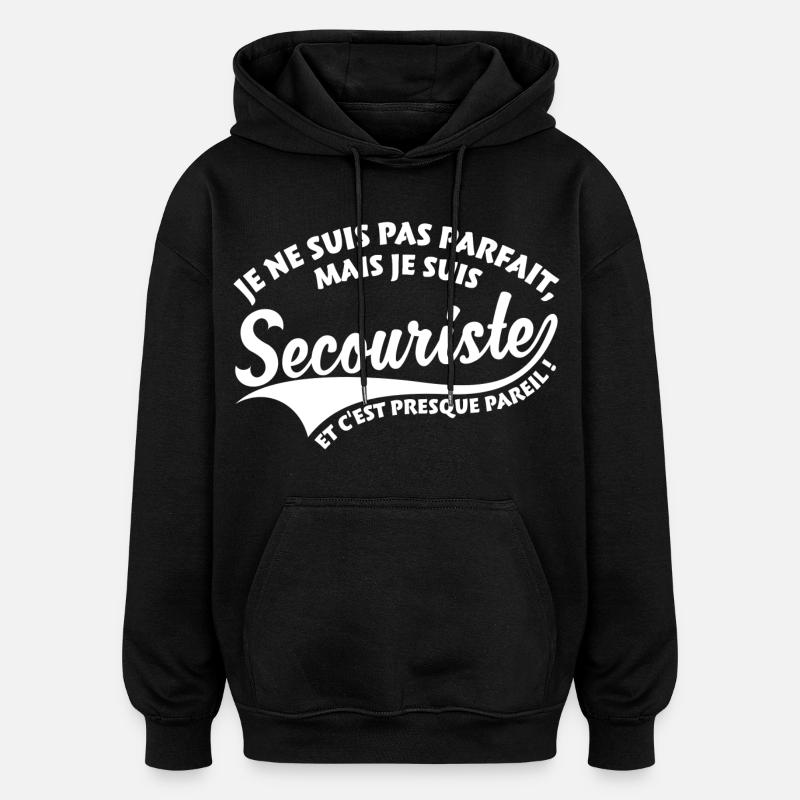 Parfait Secouriste - Sweat à capuche oversize unisexe - noir