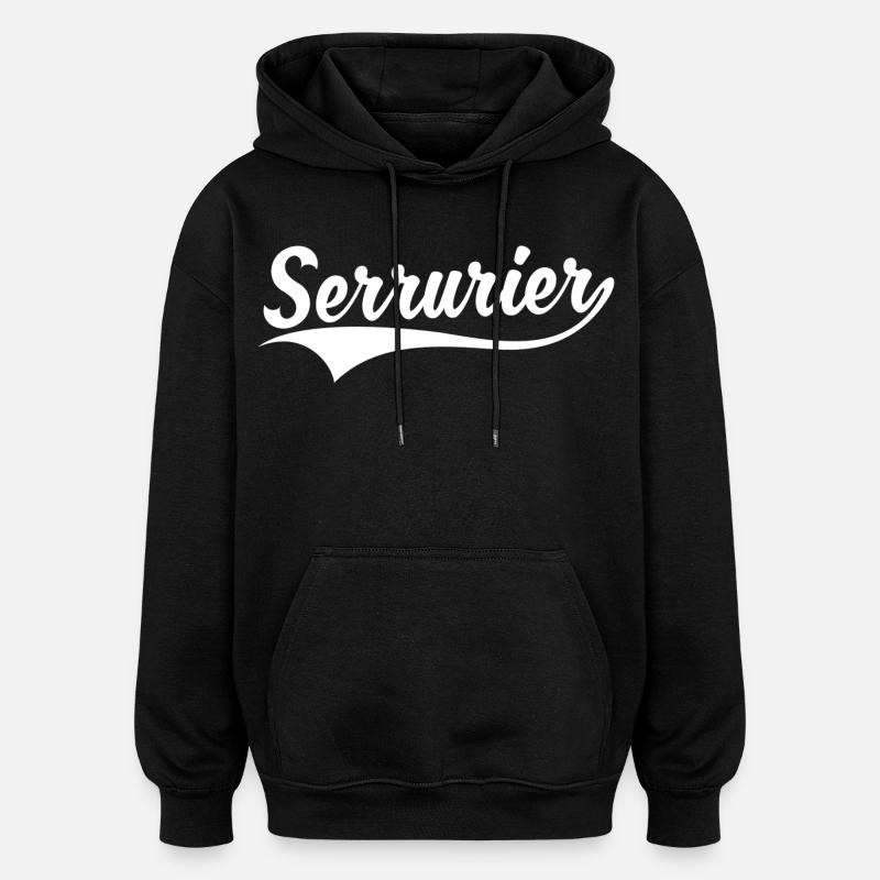 Serrurier - Sweat à capuche oversize unisexe - noir