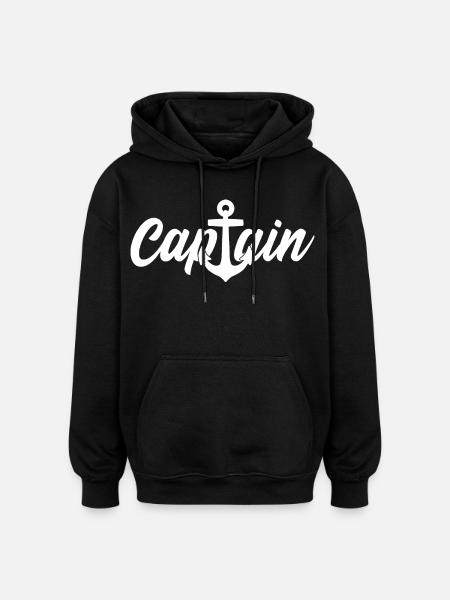 CAPTAIN KAPITÄN - Oversized Unisex Hoodie - Schwarz