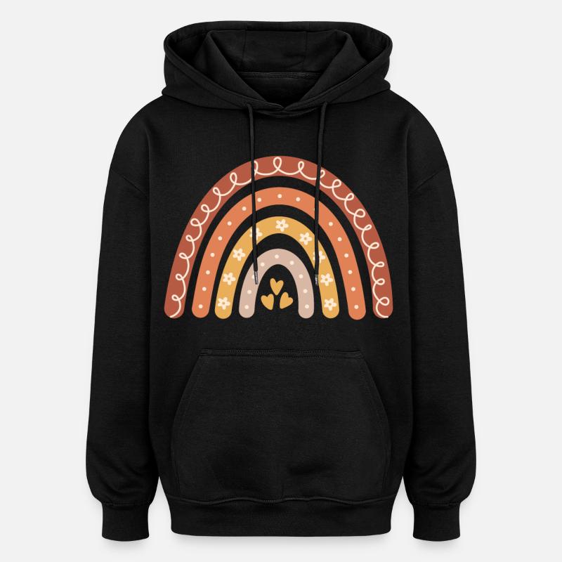 Boho Regenbogen - Oversized Unisex Hoodie - Schwarz