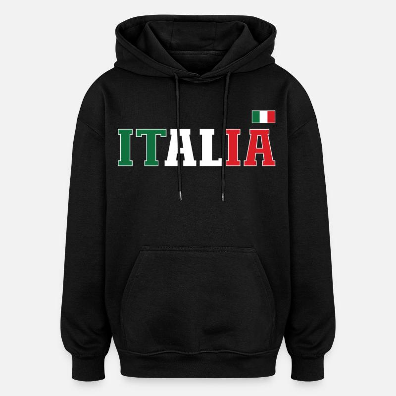 Italie Drapeau - Sweat à capuche oversize unisexe - noir
