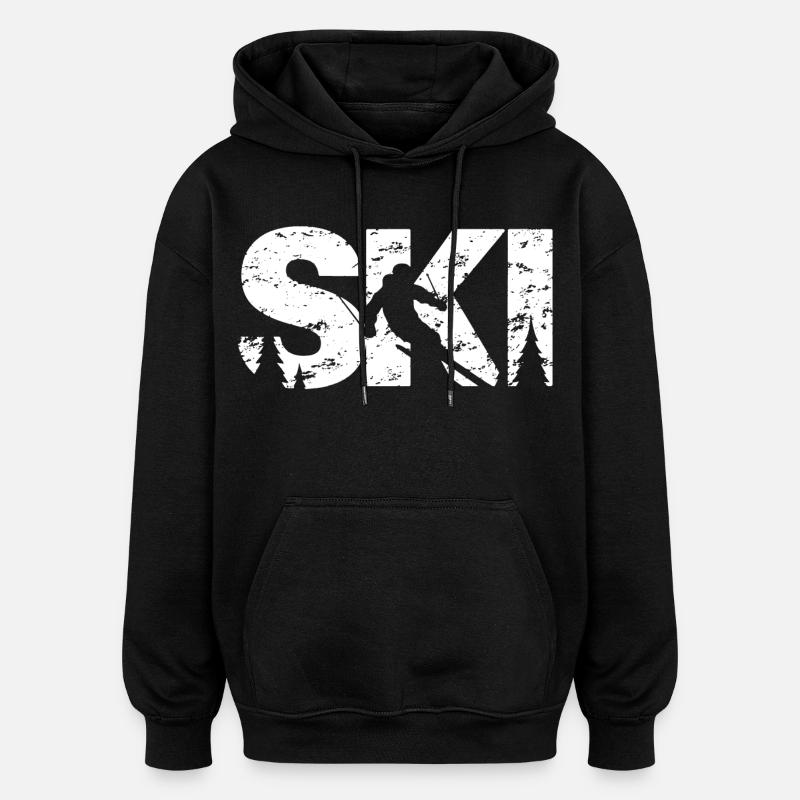 Ski - Sweat à capuche oversize unisexe - noir