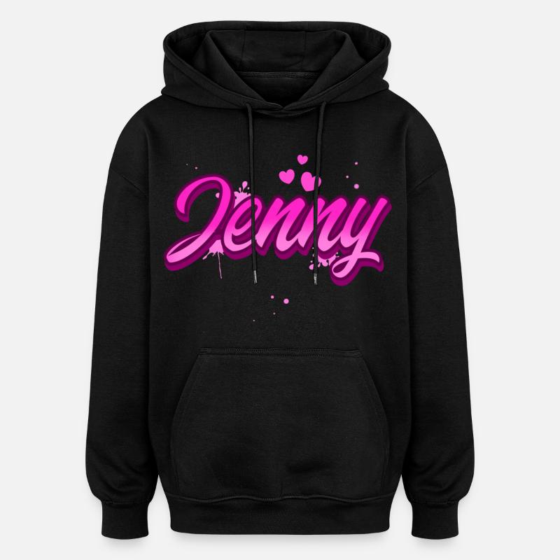 Jenny - Sweat à capuche oversize unisexe - noir