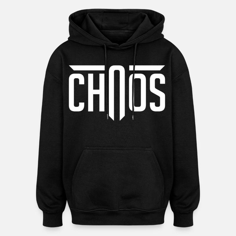 chaos - Sweat à capuche oversize unisexe - noir