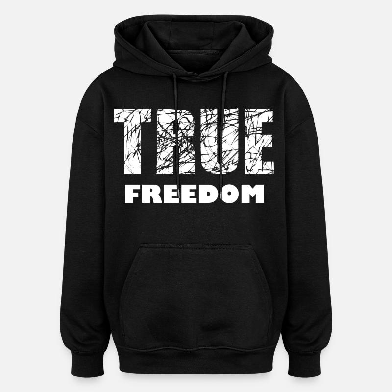 Freiheit und Frieden - Oversized Unisex Hoodie - Schwarz