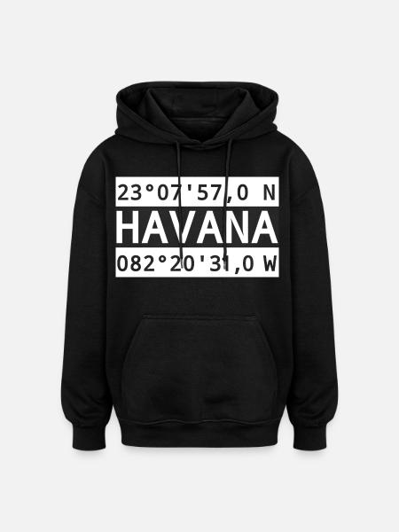 Coordonnées de La Havane - Sweat à capuche oversize unisexe - noir