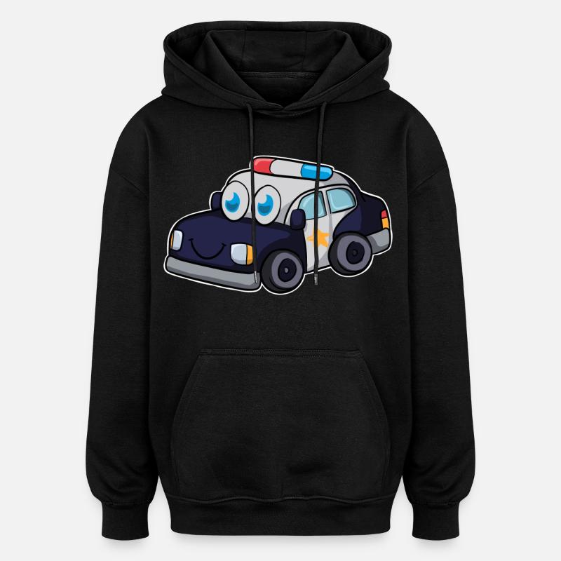 Polizeiauto - Oversized Unisex Hoodie - Schwarz