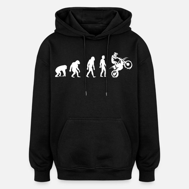 Évolution vers le moto rider - Sweat à capuche oversize unisexe - noir