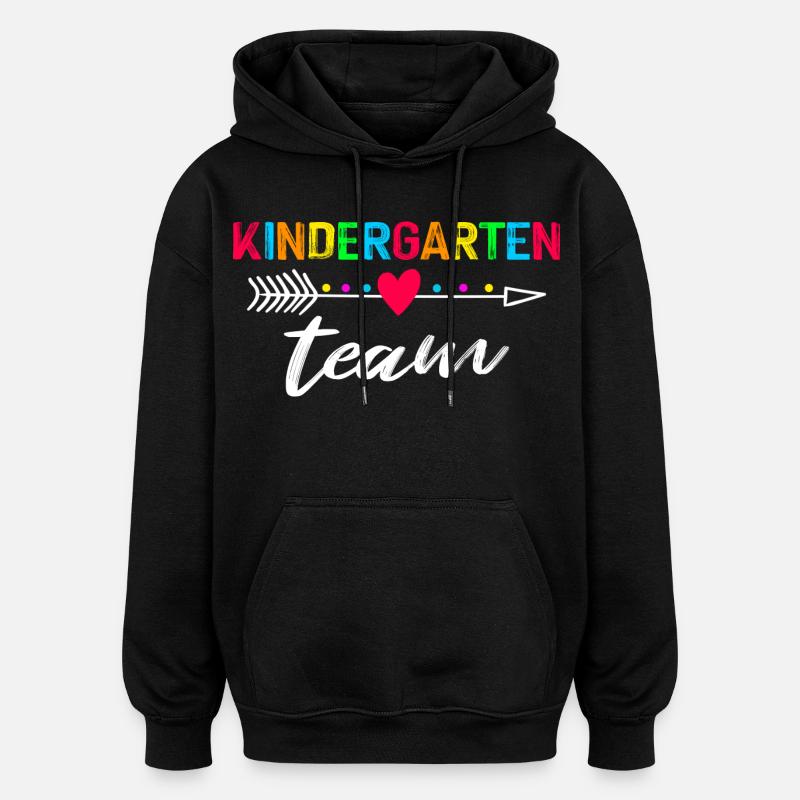 équipe de maternelle - Sweat à capuche oversize unisexe - noir
