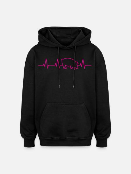 J’aime les cochons - Sweat à capuche oversize unisexe - noir