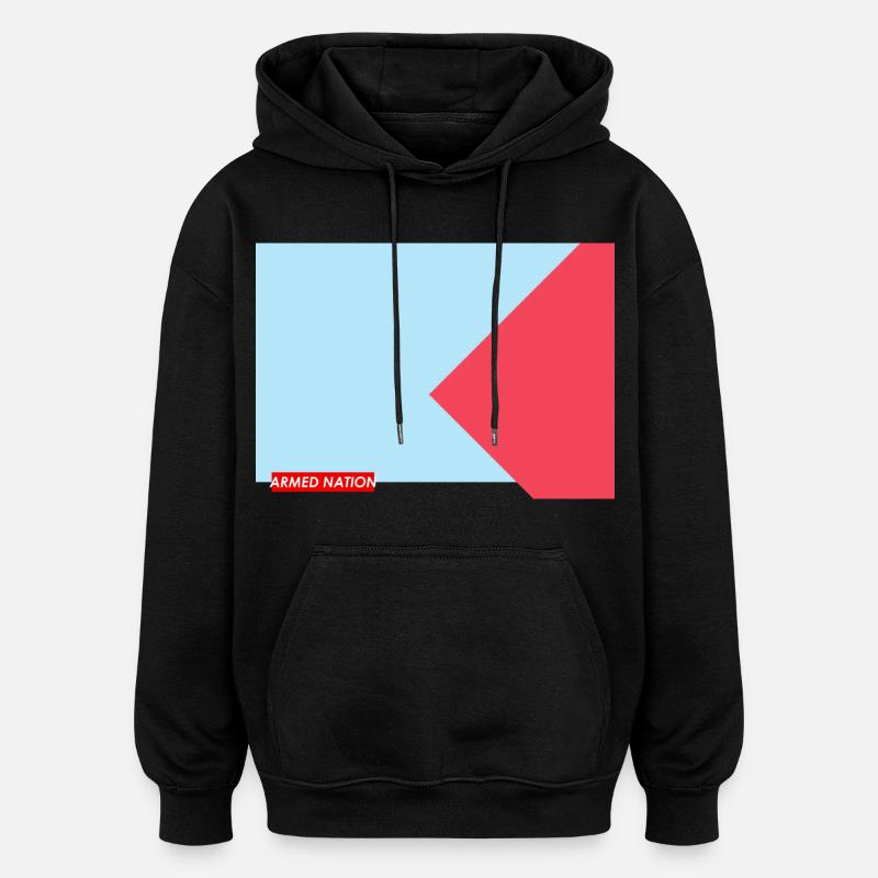 BLEU ROUGE 2025 - Sweat à capuche oversize unisexe - noir