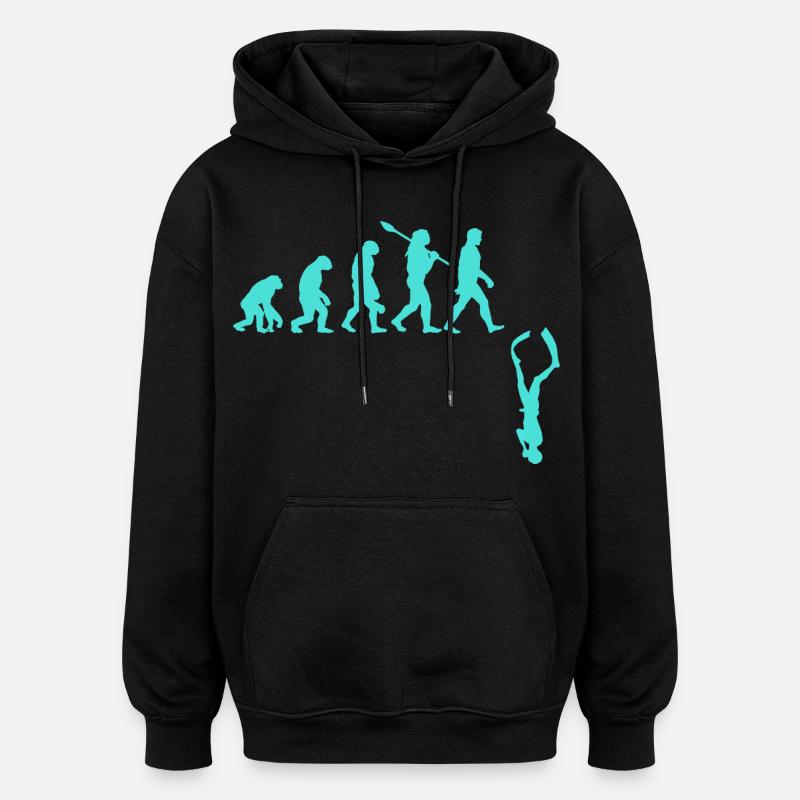 Freediving Evolution - Oversized Unisex Hoodie - black