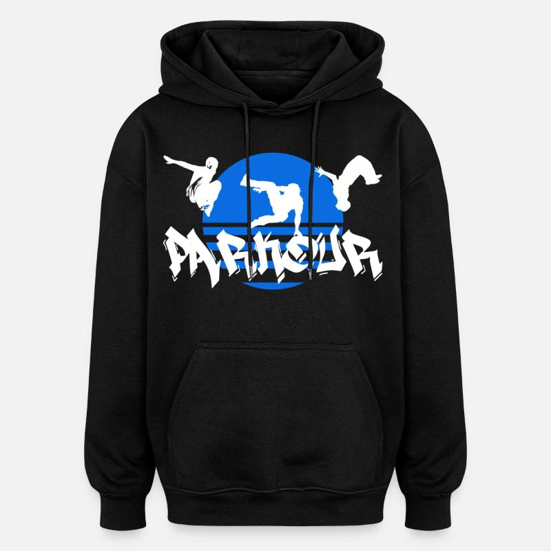 Parkour - Sweat à capuche oversize unisexe - noir