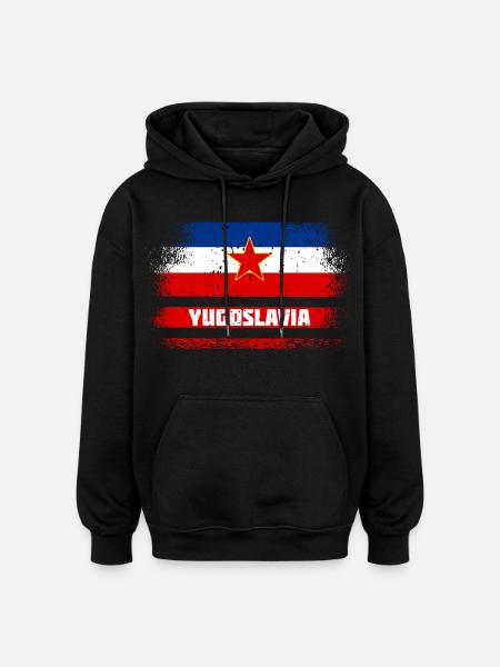 Yugoslavia vintage flags - Oversized Unisex Hoodie - black