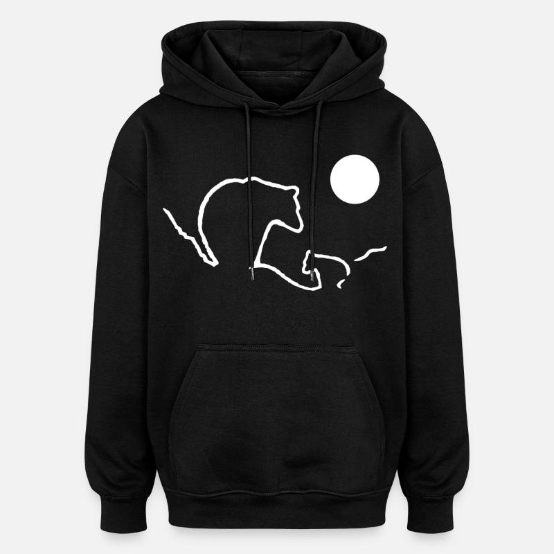 Mama Bär und Junges - Oversized Unisex Hoodie - Schwarz