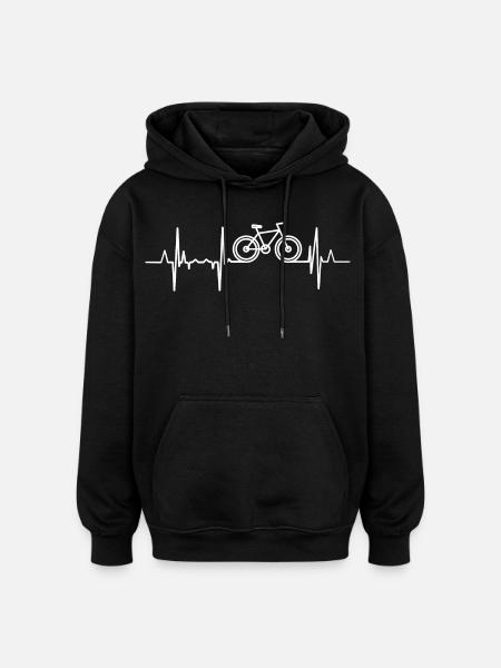 Bicycle Heartbeat - Oversized Unisex Hoodie - black