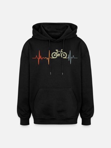 Radfahrer Herzschlag - Oversized Unisex Hoodie - Schwarz