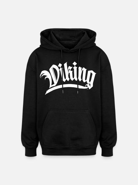 viking viking thor hammer odin boot barber bart - Oversize unisex hoodie - sort