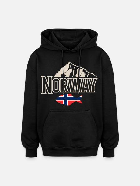 Norvège Pêche Pêcheur Pêcheur - Sweat à capuche oversize unisexe - noir