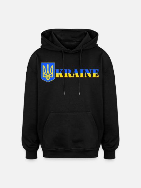 Ukraine - Sweat à capuche oversize unisexe - noir