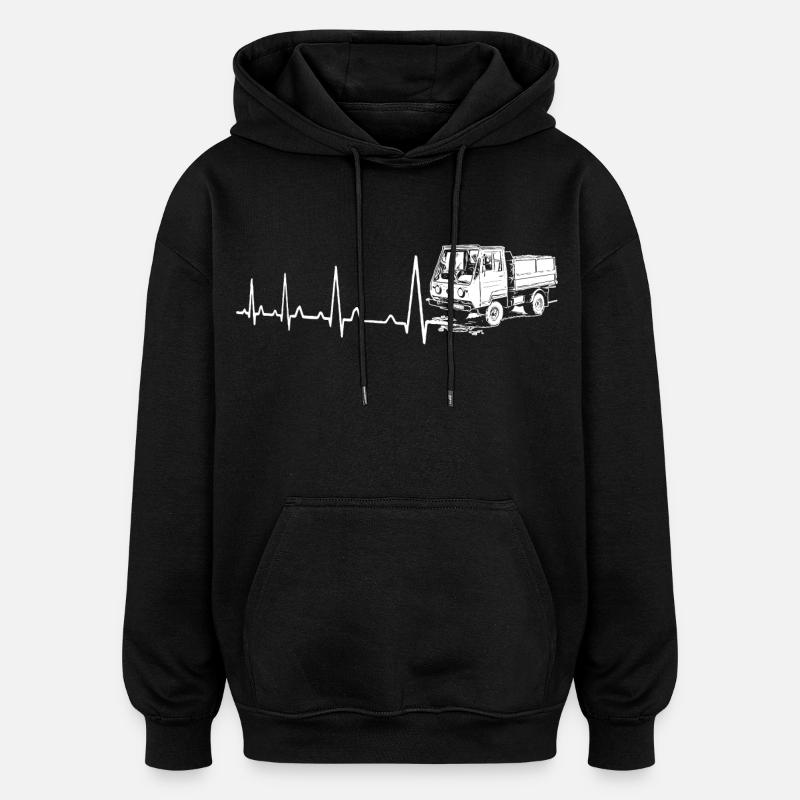 Herzschlag - Multicar M25 - Oversized Unisex Hoodie - Schwarz