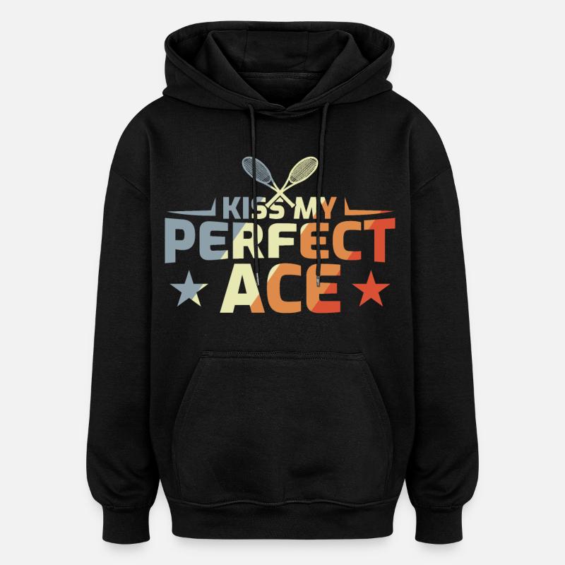 Drôle de blague de tennis - Sweat à capuche oversize unisexe - noir
