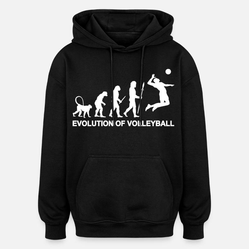 Évolution du volleyball - Sweat à capuche oversize unisexe - noir