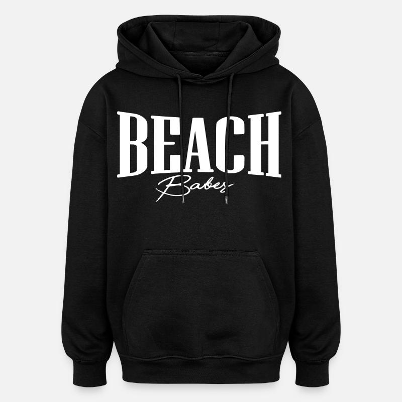 fille de plage de plage - Sweat à capuche oversize unisexe - noir