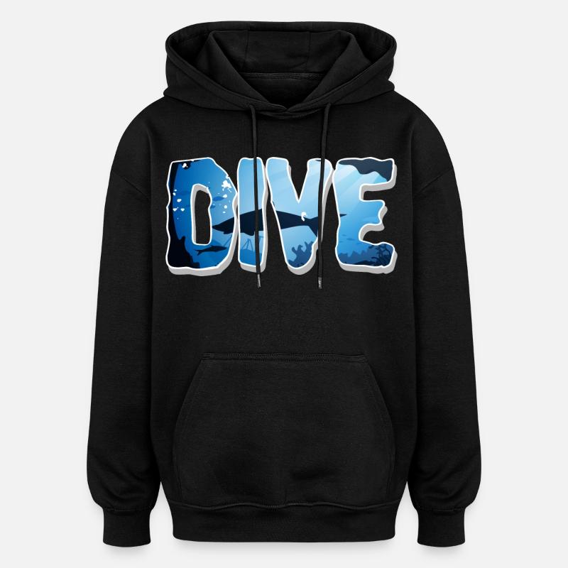 Plongeurs plongeurs - Sweat à capuche oversize unisexe - noir