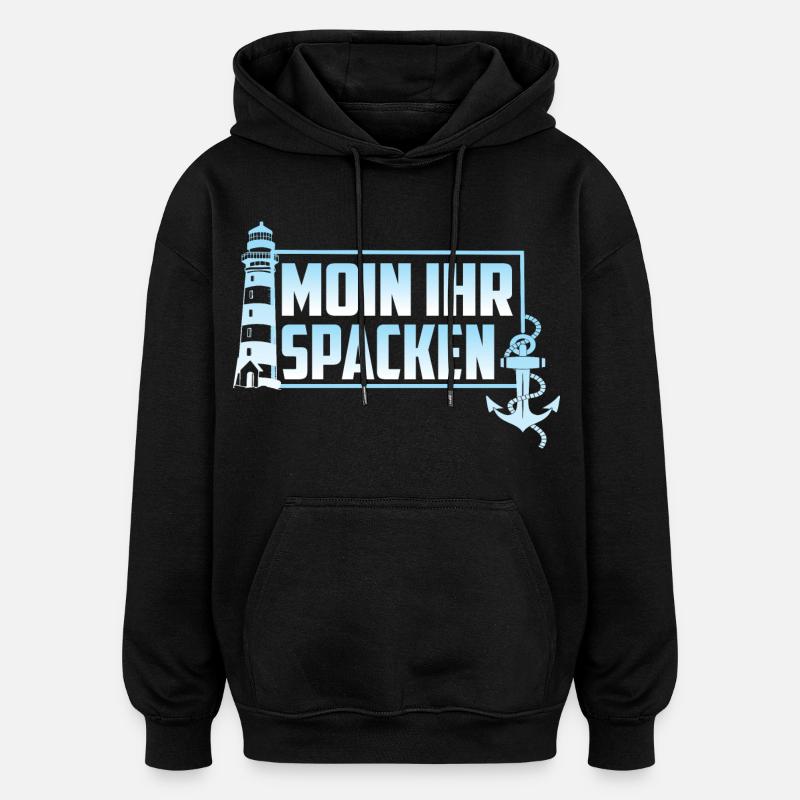 MOIN VOTRE SPACKEN - Sweat à capuche oversize unisexe - noir