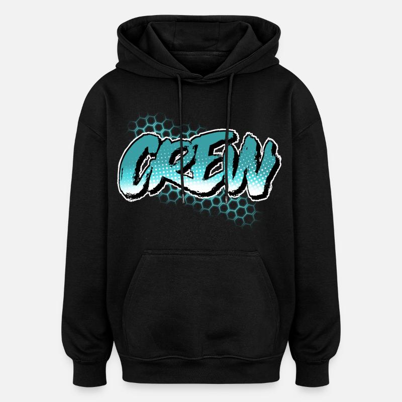 Équipage - Sweat à capuche oversize unisexe - noir